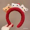 Diadema de Peluche con Estampado de Leopardo de Gatito para Lavado Facial de Mujer Maquillaje Pelo de Conejo Diadema de Gato Kt Lindo Lazo de Dibujos Animados