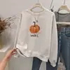 Moletom cinza de gola redonda para mulheres, novo estilo coreano da primavera de 2026, extremamente estiloso, soltinho e modelador, top forrado com fleece para outono e inverno sem capuz