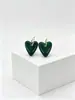 Pendientes Acrílicos Coloridos de Corazón Retro Exagerados Aros de Cobre para Oreja Sensación de Lujo Ligero de Gama Alta Resina Grandes Corazones de Melocotón para el Fondo de los Pendientes Adornos para la Oreja