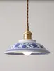 Luminária Pendente de LED Cerâmica Estilo Japonês para Quarto com Janela de Canto, Sala de Jantar, Varanda Cerâmica Vintage Estilo Americano, Corredor Vintage, Luminária Pendente Mid-Century