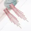Pendientes de borla de diamante de joyería europea y americana para mujer, moda coreana, pendientes de joyería con pedrería, temperamento, E015