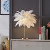 Luz de Noche LED de Pluma Personalizada Decoración de Ambiente para Dormitorio Forma de Diente de León Lámpara de Mesa con Cable de Cobre LED Luz Nocturna USB