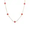 Acero de Titanio de 9 mm Concha de Trébol de Cuatro Hojas Collar de 5 Piezas Nuevo para Mujer Lujo Accesible Versátil Cadena para Clavícula Collar de Concha