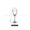 Taza de pétalos de vidrio rosa y verde estilo japonés taza de jugo para el hogar copa de vino de vidrio de celebridad de Internet vidrio soplado artificial