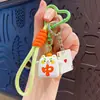 Chaveiro de gatinho de mahjong em desenho animado fofo, símbolo de sorte, cordão trançado, pingente de bolsa, decoração divertida, atacado