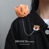 Broche de cadena de peluche de dinosaurio Pikachu tigre acostado panda muñeco de peluche de dibujos animados broche pasador lindo accesorios