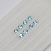 Topacio Azul Cielo Natural/Cristal Azul Cielo Anillo Redondo Superficie Piedra Nudista Joyería Incrustada con Piedra Fabricante Mayorista
