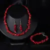 Set de Joyería Boho con Piedras Irregulares para Mujer, Collar, Pulsera y Aretes de Cristales y Piedras Naturales
