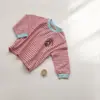 Liquidação de Tamanhos Descontinuados, Sem Devoluções ou Trocas. Blusas de Outono Infantis, Camisetas Listradas de Manga Longa para Meninas, Blusas de Desenho Animado para Meninos