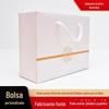 Bolsa de papelão branca personalizada para loja de roupas, sacola de presente premium para loja de roupas, sacola de embalagem para compras