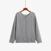 Cardigã de tricô básico liso para mulheres plus size, estilo outono 2026, para mulheres plus size, gola redonda, corte solto, jaqueta afunilada 25196