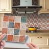 MSC136 Película brillante recubierta de comercio exterior transfronterizo, pegatinas de mosaico 3D a cuadros, pegatinas de pared cuadradas autoadhesivas para cocina y baño