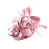 Venta caliente de Amazon sombrero bombín vintage de plumas accesorios para el cabello precioso tocado de sombrero bombín de satén sombrero de actuación nupcial europeo y americano