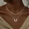 Collar Transfronterizo Nuevo de Circonita Europeo y Americano, Diseño Moderno y Versátil, Gargantilla Elegante, Joyería de Regalo de Nicho para Mujeres
