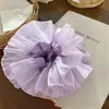 Gomita Grande Morada Súper Hada de Doble Capa para Mujer, Lazo Dulce para Moño, Accesorio para Cola de Caballo Baja, Flor para el Cabello