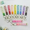 Acessórios de Chaveiro Populares de Couro Sintético de Silicone Transparente Chaveiro de Presente de Feriado Pingente Preenchido com Óleo Pulseira