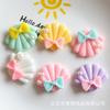 Accesorios de resina de pegamento crema DIY accesorios para el cabello de niños horquilla material hecho a mano lazo perla concha