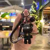 Urso com Gravata Borboleta Fofa Pingente de Chave Pingente para Bolsa de Casal Chaveiro Boneco Cartoon Personalizado Chaveiro de Resina