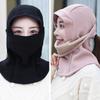 Chapéu quente para carro elétrico feminino de inverno para ciclismo com forro de fleece espessado novo à prova de vento chapéu pullover cachecol quente chapéu integrado