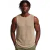 Roupa Masculina Transfronteiriça Europeia e Americana Casual Tricô Vazado Colete de Verão Solto Gola Redonda Sem Mangas Malha Top Sj0098