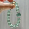 "Spring Creek" Pulsera de Cristal Natural de Fluorita Verde con Cuentas, Diseño de Nicho, Clara y Fresca, Regalo para Novia
