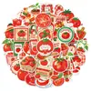 50 PIEZAS Pegatinas de Tomate Dibujadas a Mano Lindos Adornos para Diario de Tomate Pegatinas Impermeables para Funda de Teléfono Tablet Botella de Agua