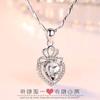 Coroa Amor Pingente Colar Rosa Azul Pedra Preciosa Prata Esterlina Pingente S925 Colar de Jóias de Prata Corrente de Clavícula Feminina