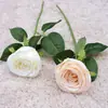 Rosa Artificial de Tallo Único Rosa Redonda Pequeña Flor Artificial Flor Falsa Flor de Boda Flor para Decoración de Fotografía del Hogar