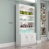 Vitrina Combinada de Gama Alta Integrada con Gabinete de Almacenamiento Multicapa para Salón de Uñas, Combinación de Vitrina para Salón de Belleza, Estantes y Divisiones para Vitrina
