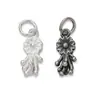 Pingente de Tassel de Margarida Sólida Vintage em Prata Pura S925 Acessórios para Pulseira de Corda Trançada com Contas de Cristal e Pérola DIY