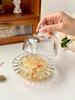 Cuenco de golondrina de estilo chino, cuenco de plata con tapa de cristal, transparente, exquisito cuenco de postre de fruta de alta calidad para el hogar, cuenco de sopa pequeño