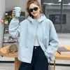 Chaqueta de mujer estilo casual de alta gama para exteriores, nuevo modelo de primavera y otoño, versátil, elegante, corte holgado, adelgazante, chaqueta con cremallera, top de moda