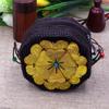 Bolsa Floral Octogonal de Casca de Coco, Bolsa de Moedas Transversal de Ombro Único Estilo Étnico, Presente Artesanal Atacado Bolsa de Casca de Coco