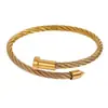 Aml Moda Callejera Trendy Estilo Europeo y Americano Pulsera Abierta Retorcida para Uñas de Mujer Pulsera de Cadena Suministro de Fábrica