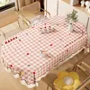 Toalha de Mesa Oval Impermeável e à Prova de Óleo, Não Precisa Lavar, Nova Estilo Creme 2025, Toalha de Mesa de PVC, Toalha de Mesa de Alto Padrão Estilo Ins