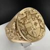 Hecheng joyería popular transfronteriza Escultura de fuente con tótem misterioso dorado Anillo Popular de negocios europeo y americano Nuevo