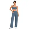 Conjunto de Sutiã Esportivo Cruzado com Gola Halter para Mulheres, Sutiã Fitness Acolchoado de Verão, Lindo Top Cruzado nas Costas para Pilates Yoga