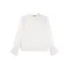 Atacado Transfronteiriço Roupas Femininas Item Quente Outono Novo Estilo Francês Gola Franzida Blusa Top Feminino Babado Manga Sino Estilo Suave Top
