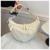 Bolsa de Lona Transfronteriza para Mujer, Gran Capacidad, Nuevo Modelo 2026, Bolso Cruzado Casual de Verano de Nicho con Correa Ancha, Bolso Dumpling de Alta Gama