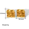 Comercio exterior transfronterizo superventas simples retro moda liso plisado geométrico clásico oro real 18K acero inoxidable aretes