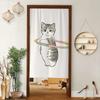 Cortina de Tela para Puerta de Casa de Gato Lindo Cortina Divisoria sin Perforaciones Cocina Baño Bloqueo Decorativo Colgante Cortina Media Shihua