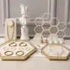 Soporte Creativo Blanco de Panal para Exhibición de Joyería de Aretes Bandeja de Exhibición de Joyería de Anillos y Pulseras Accesorios para Fotos