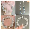 Cuentas redondas de piedra lunar blanca cristalina natural, tiras largas, cuentas sueltas de piedra lunar de Sri Lanka semiacabadas, accesorios para joyería al por mayor
