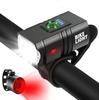 Farol de Bicicleta 2*t6 Transfronteiriço Carregamento USB Liga de Alumínio Iluminação para Pedalar à Noite com Display Eletrônico Conjunto de Ciclismo ao Ar Livre