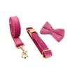 Collar de terciopelo rosa para mascota collar de perro cuerda de tracción para pecho y espalda cadena para perro arnés de pecho y espalda para perro pieza única transfronteriza