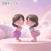 Miniatura de Paisagem Casal se Beijando Figuras Plástico PVC Decorações Pequenas de Mesa Jardinagem Paisagismo Materiais de Decoração DIY Acessórios