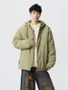 Chaqueta de algodón con capucha de alta gama para hombre, chaqueta abrigo de trabajo casual americano de moda para exteriores, diseño holgado