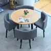 Mesa e Cadeiras Simples Modernas para Negócios e Recepção de Convidados, Mesa Redonda Pequena para Lanchonete de Chá com Leite, Mesa de Jantar
