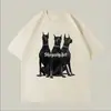 200g Pesada 100% Algodão Casais Manga Curta Verão Nicho Chique Camiseta Feminina Solta ins Manga Curta Masculina Tendência