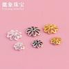 S925 Accesorios de Plata Yintai Plata Lisa Retro Flor Tori Flor Sombrero Material para Abalorios DIY Accesorios para Pulsera de Cristal